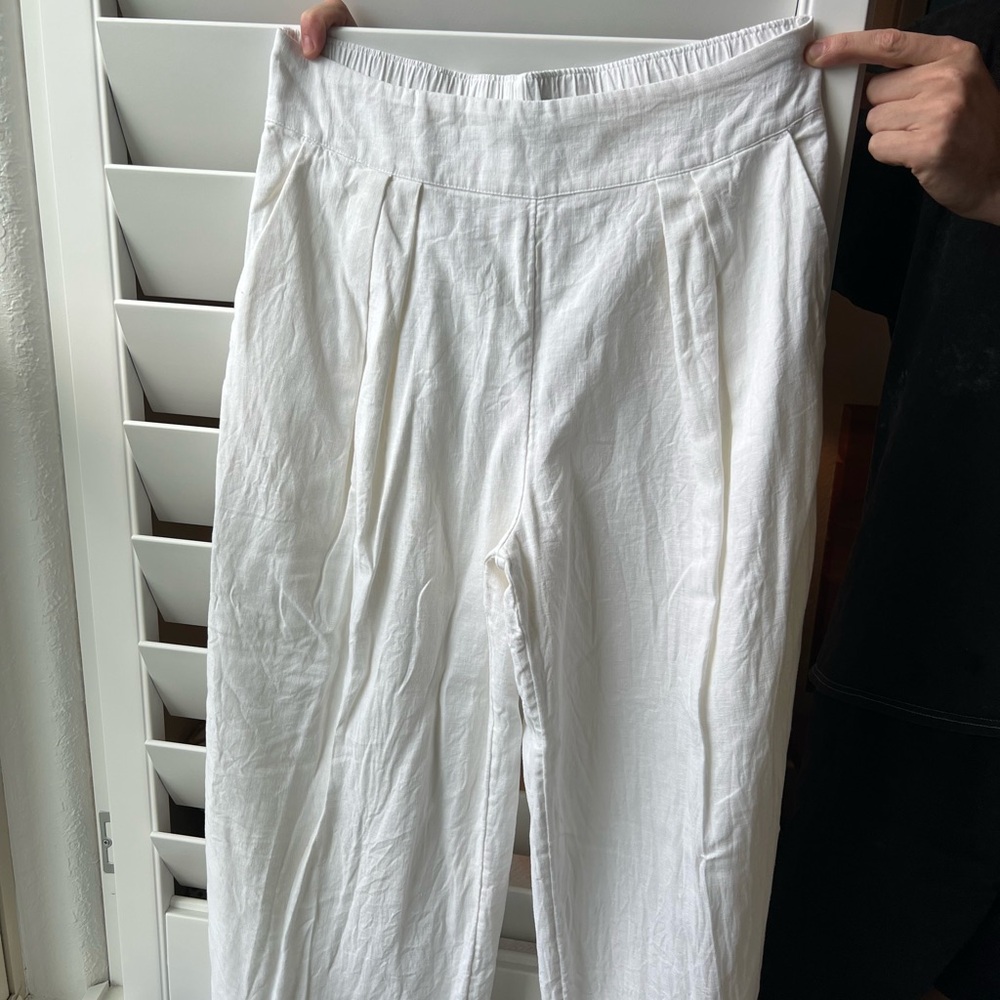 Abercrombie & Fitch White Linen Pants
